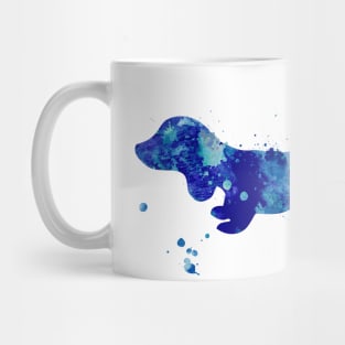 Blue Dachshund Watercolor Painting Mug